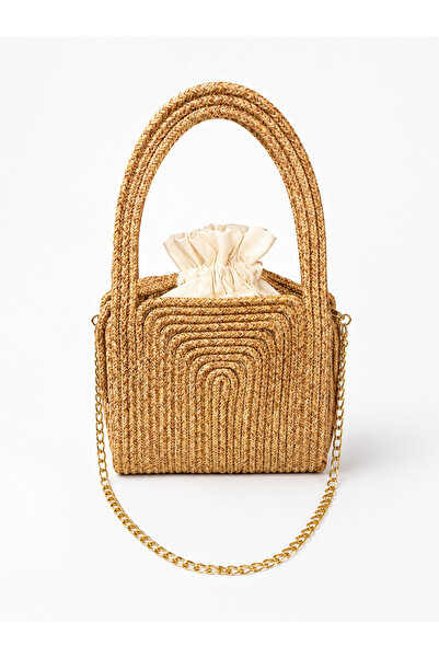 DMG Collection Knitted Straw Chain Strap Women's Shoulder Bag