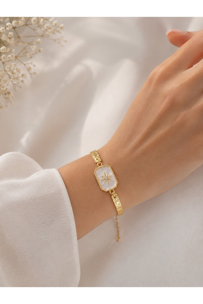 Adata Jewelry Kelepçe Bileklik Krem Gold