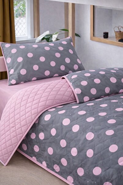Always Single Quilted Bedspread Set Pique - with Pillowcase and Gift - 160X23...