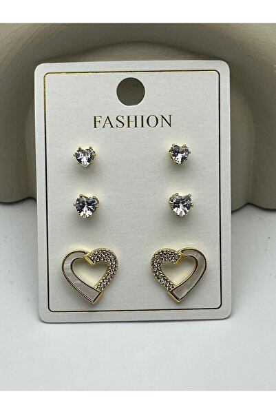 BİJU YILMAZ 26Vipkp107 -Silver Shine Steel Earring Set
