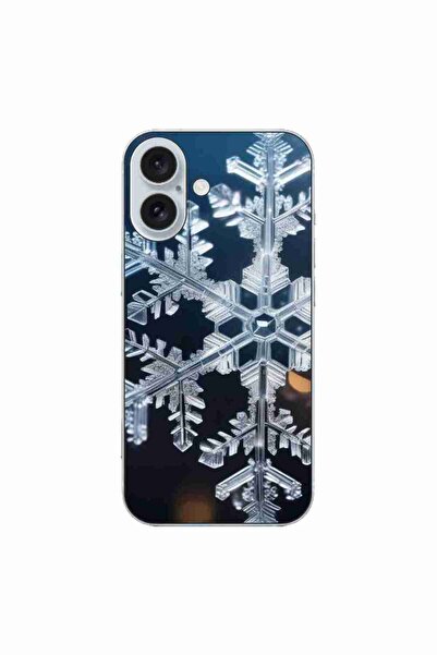 OEM Husa compatibila cu Apple iPhone 16 Silicon Gel Tpu Model Big Snowflake