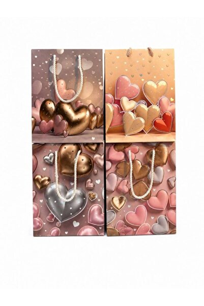 OEM Rose gold heart gift bags 12/ Top Bottom Set 30x41.5x12cm