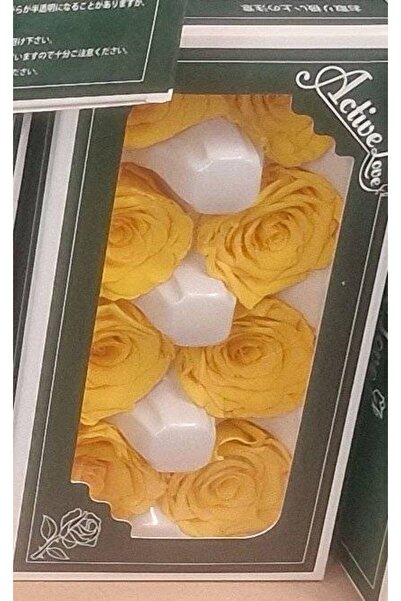 OEM Trandafiri criogenati, 8 bucati/cutie, diametru 5 cm Galben