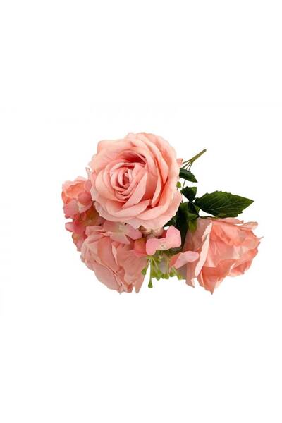 OEM Flori Artificiale Buchet Combinat Trandafiri Si Hortensie Somon