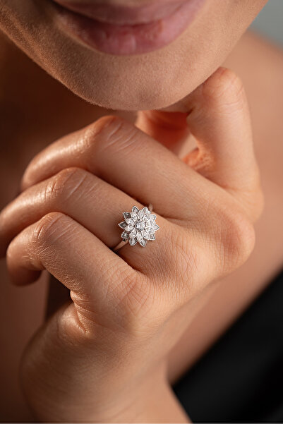 Silvano Jewelry 925 Ayar Gümüş Lotus Çiçeği Yüzük