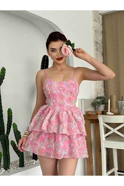 Julidress Τρισδιάστατο φόρεμα αποφοίτησης με λεπτομέρεια τριαντάφυλλου και λο...