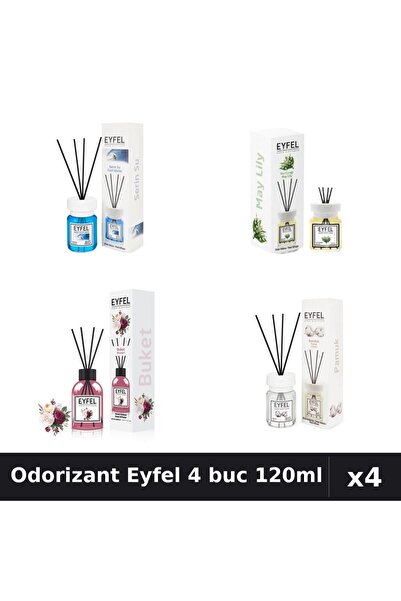 Eyfel Set 4 Odorizant Camera Betisoare - Cool Water, Lacramioare, Bouquet, Bu...