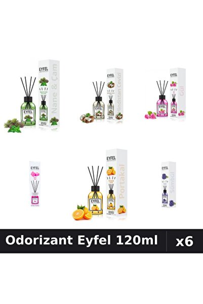 Eyfel Set 6 Odorizante Camera Betisoare - 6 Arome Asortate, 120ml Parfum