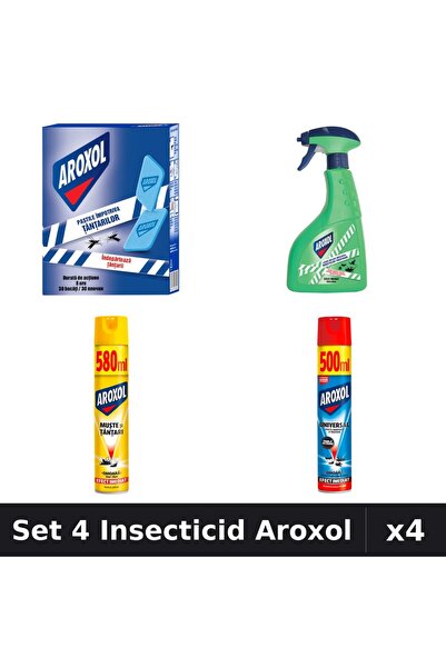 Aroxol Set 4 Produse Anti-Insecte - Pastile/Spirale Anti-Insecte Aroxol, Spra...