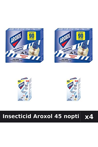 Aroxol Set 4 Insecticid Aparat Electric & Rezerve - 45 Nopti Protectie