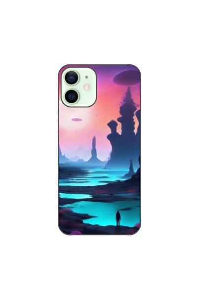 OEM Husa compatibila cu Apple iPhone 12 Mini Silicon Gel Tpu Model Mystic Planet
