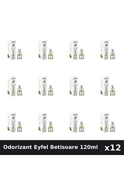Eyfel Pachet 12 Odorizant Camera Betisoare Lacramioare 120ml - Parfum Intens