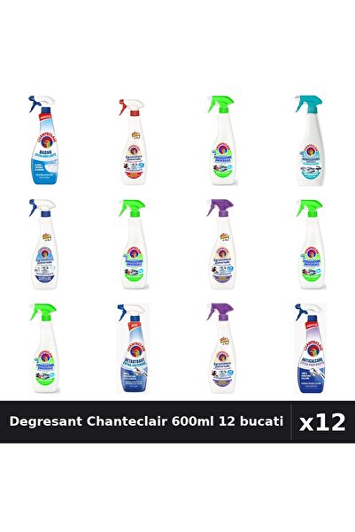 Chanteclair Set 12 Degresant Universal 600-625ml - 8 Arome, Anticalcar, Detar...