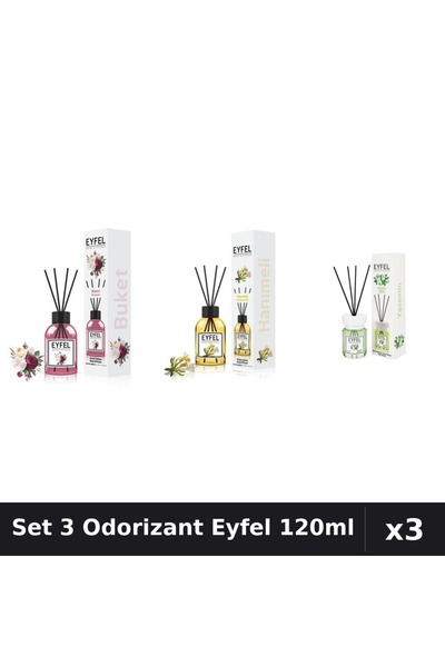 Eyfel Set 3 Odorizante Camera Betisoare, Bouquet, Iasomie, Mana Maicii Domnul...