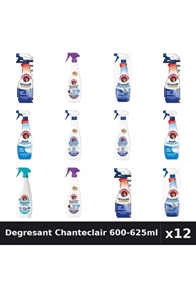 Chanteclair Set 12 Degresant Universal 600-625ml - 6 Arome, Anticalcar, Detar...