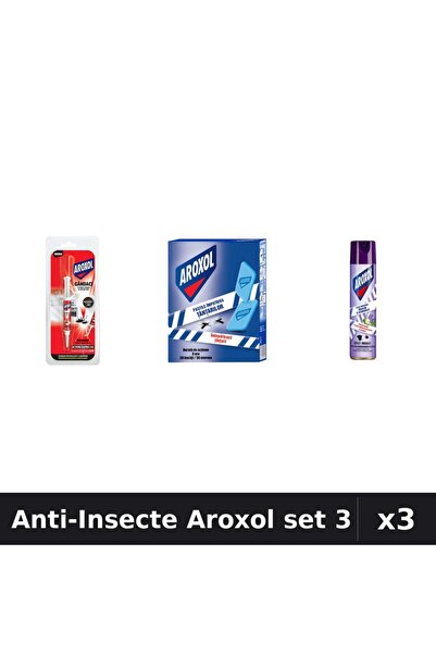 Aroxol Set 3 Spray și Pastile Anti-Insecte - 250ml, 30 buc, 5g - Protecție Casă