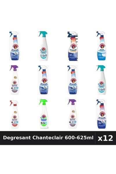 Chanteclair Set 12 Degresant Universal 600-625ml - 9 Arome, Detartrant, Antic...