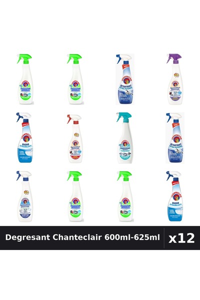 Chanteclair Set 12 Degresant Universal 600ml-625ml - 7 Arome, Detartrant, Ant...