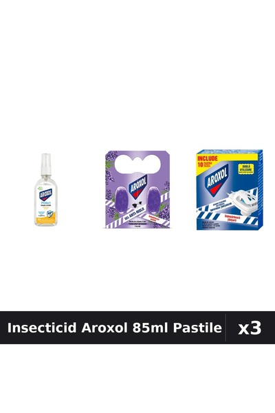 Aroxol Set 3 Insecticid - Loțiune Repelent 85ml + Pastile Anti-Insecte - Prot...