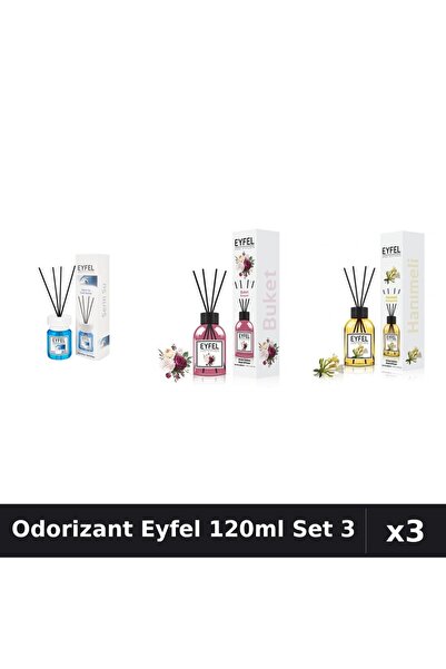 Eyfel Set 3 Odorizant Camera Betisoare 120ml - Cool Water, Bouquet, Mâna Maicii