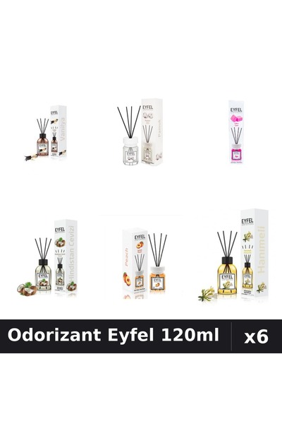 Eyfel Set 6 Odorizante Camera Betisoare - 6 Arome Asortate, 120ml Parfum