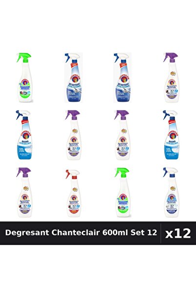 Chanteclair Set 12 Degresant Universal 600-625ml - 7 Arome, Detartrant, Antic...