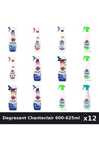 Chanteclair Set 12 Degresant Universal 600-625ml - 7 Arome, Detartrant, Antic...