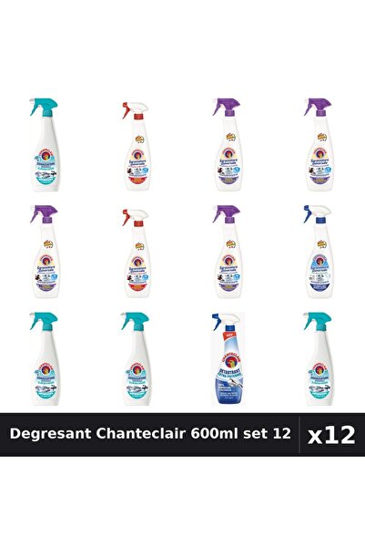 Chanteclair Set 12 Degresant Universal 600ml - 6 Arome, Detartrant 625ml Inclus