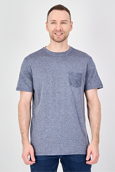 Swiss Alps Men Crew Neck Short Sleeve Heather T-Shirt, Heather Navy