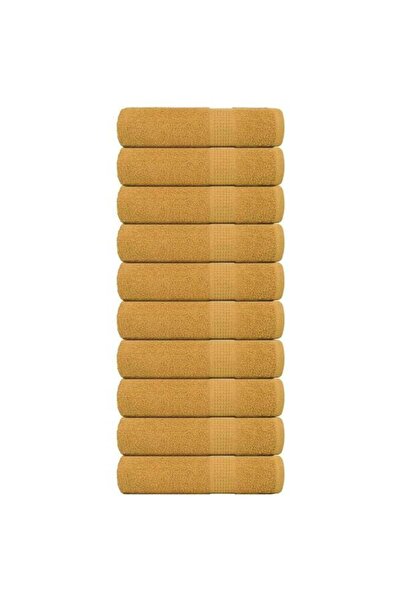 vidaxl Shower towels, FROGN, 10 pcs, gold, 70 x 140 cm, 360 g/m²