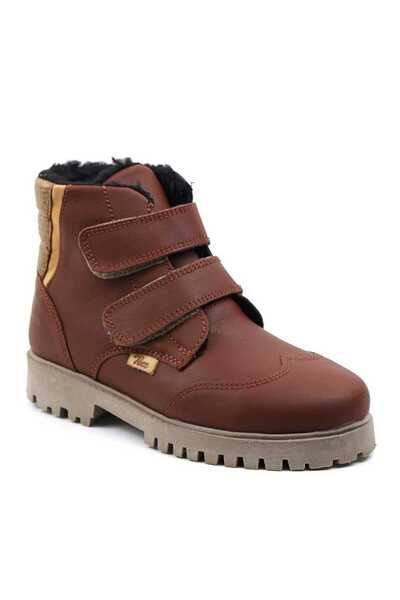 tino Women's fur-lined Combat Boots made of genuine Leather 3190-BROWN/COGNAC