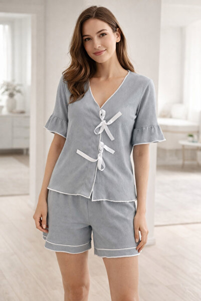 fameshomewear طقم بيجامة شورت كيمونو من بوروموك