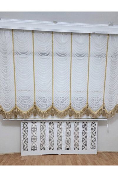 MODA Tül balon perde boncuk+saçak+anahtarlık püskül dahil
