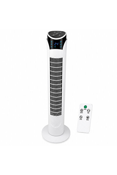 zola Fan with remote control, 45W, 70° oscillation, 3 modes, 12 h timer, LED ...