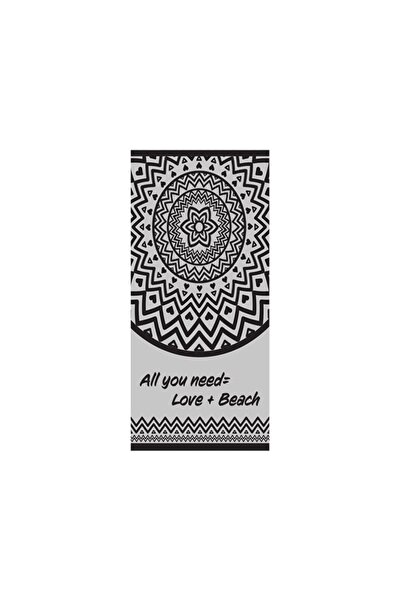 OEM Prosop Premium Gri Mandala "All you need=love+beach" pentru Plaja 180x100cm