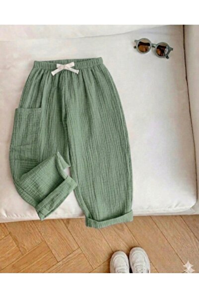 FLOWER BABY Çift katlı müslin bebek çocuk alt pantolon