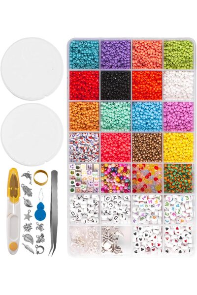 Arabest 8406 Pcs Glass Seed Beads,Alphabet Letter Beads,Multicolor Beading Ki...