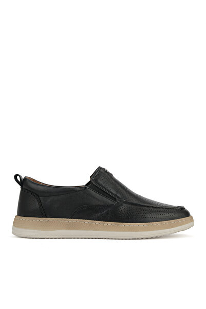 Ziya , Men's Genuine Leather Casual Shoes 161423Z352 Black