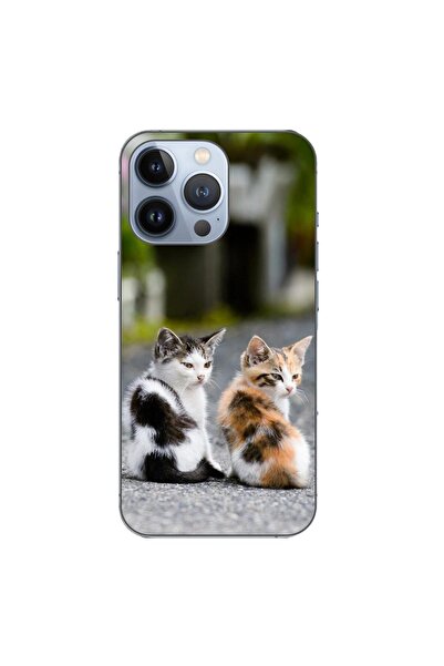 OEM Калъф, съвместим с Apple iPhone 13 Pro, силиконов гел TPU, с шарка котенца