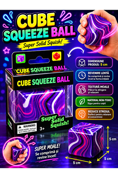 Needoh antistres cub – Cub Squishy Antistres 5 cm, cu striații, cu revenire lentă