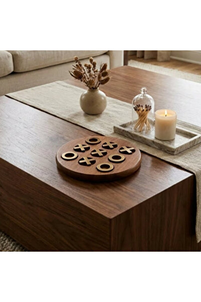 Vi Markets A handcrafted round Tic-Tac-Toe game made in India from natural wo...