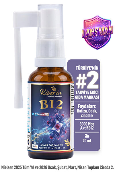 Kiperin B12 Sprey | 1500 mcg | Yüksek Emilim | Enerji ve Odak Desteği | 20 ml