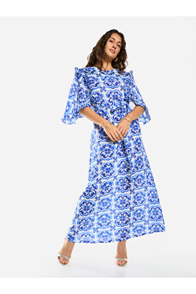 House of Moda By Styli Ornate Print Straight-Cut Maxi Dress