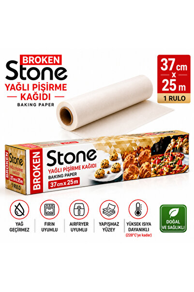 Stone Broken Yağlı Baking Paper Roll – Oil-Proof, Oven and Airfryer Compatibl...