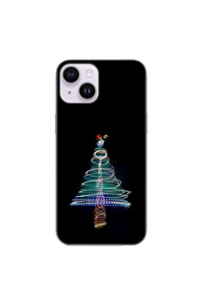 OEM Husa compatibila cu Apple iPhone 14 Silicon Gel Tpu Model Craciun Brad Neon