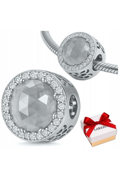 Larezo Pandantiv tip charm pentru brățări modulare, argint 925, model diamant...