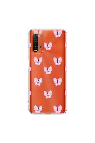 PPKin Redmi 9t Compatible Butterfly 2 Design Transparent Case