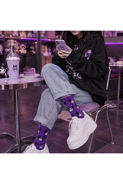 SOCKSBULL Y2K Kawaii Korean Style Gotik Karakter Desenli Pamuklu Genç Kız-Çoc...