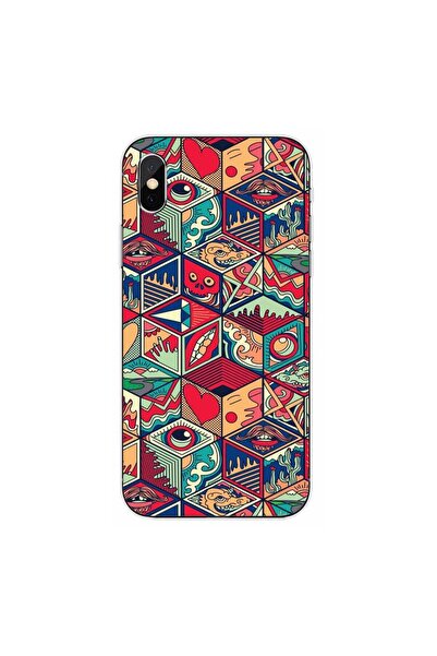 OEM Husa compatibila cu Apple iPhone X Silicon Gel Tpu Model Pop Art Geometric