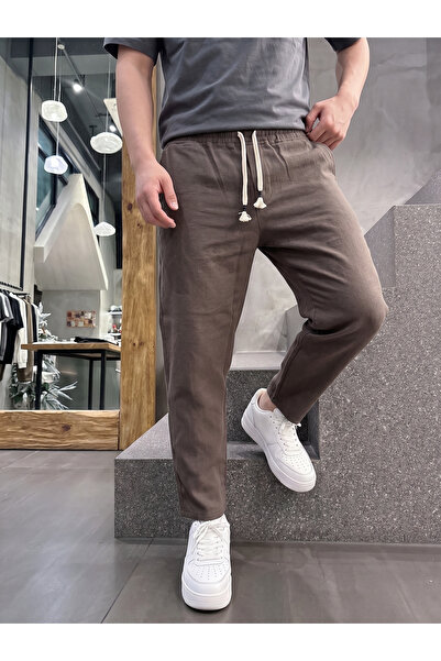 viperkombin Pantaloni din in brut pentru bărbați Carrot Fit, croială relaxată